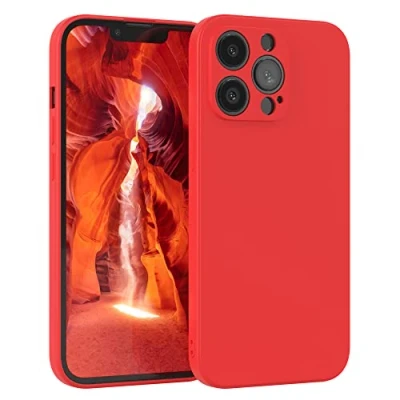 Abbildung von EAZY Case Silikonhülle für iPhone 13 Pro Hülle Silikon Rot weich stoßfeste Handyhülle Schutzhülle mit Kameraschutz Dünn Premium Schutz Cover TPU Phone Bumper in