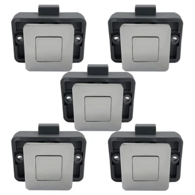 Abbildung von MTSmart RV Metall Druckknopf Schrank Schlösser, Quadratischer Schlösser für Wohnmobile, Wohnwagen, Boote, Yachten, Marine,Wohnmobile Schlüssellose (Chrom 5PC)