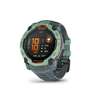 Abbildung von Garmin Instinct 3 50mm AMOLED Robuste, wasserdichte GPS Smartwatch mit brillantem 1,3&quot; Display und LED Taschenlampe für Outdoor, Laufen, u.a. Pulsmessung vielen smarten Features