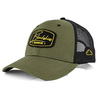 Abbildung von Blackskies® Race Baseball Cap Herren Damen Premium Trucker Snapback Schirm Mütze Kappe Basecap Olive Schwarz