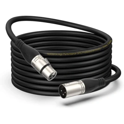 Abbildung von NUOSIYA XLR Kabel 10m 1Pack Mikrofonkabel, 3 Pin Stecker auf Buchse Mikrofonkabel für Mikrofon, Verstärker, Mischpult, Lautsprecher