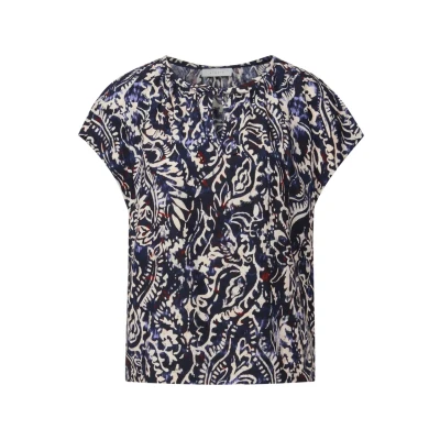 Abbildung von Street One Studio Gemusterte MIT Raffung Bluse, Damen, Größe: 44, Blau