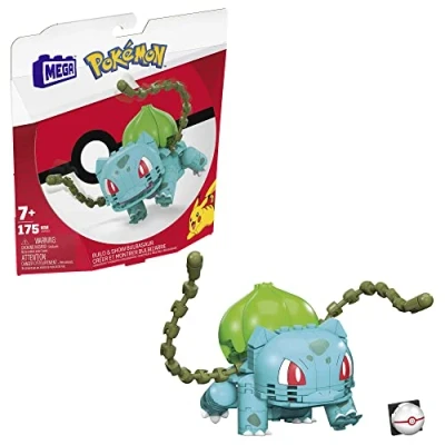 Abbildung von MEGA POKÉMON Bisasam Bauset mit beweglicher Figur und Kampfeffekten, 175 Bausteine, inklusive Pokéball Stift, für Kinder ab 6 Jahren, GVK83
