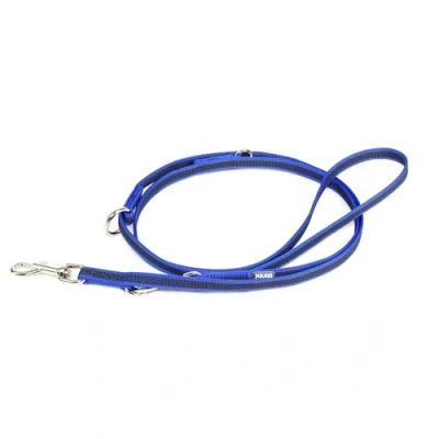 Abbildung von IDC Color &amp; Gray verstellbare Leine mit Doppelkarabiner, 14 mm x 2,2 m, Blau Grau