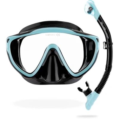 Abbildung von CRESSI Tino &amp; Scilla Black/Ice Cyan Combo Set Maske und Schnorchel Scilla, Tauchen Snorkeln, Schwarz/Eisblau, Einheitsgröße, Erwachsene