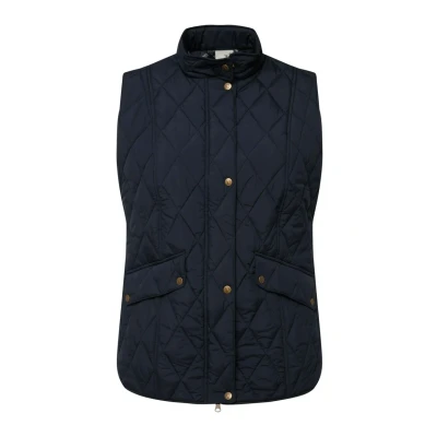 Abbildung von Ulla Popken Quilted Pheasant Lined Weste, Damen, Größe: 42/44, Navy blue