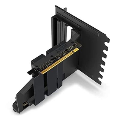 Abbildung von NZXT Vertical GPU Mounting Kit AB RH175 B1 175 mm PCIe 4.0x16 Riser Kabel Halterung Robuste Stahlhalterung Nur kompatibel mit Gehäusen der H5 , H7 und H9 Serie Schwarz