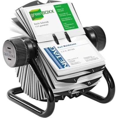 Abbildung von Durable Visifix Rollkartei, für 400 Visitenkarten, Register A Z, schwarz, 248101