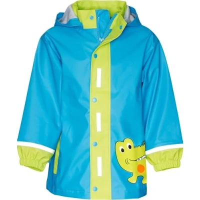 Abbildung von Playshoes Regenjacke Unisex Kinder Wind und wasserdicht Regenmantel Regenbekleidung, Krokodil, 116