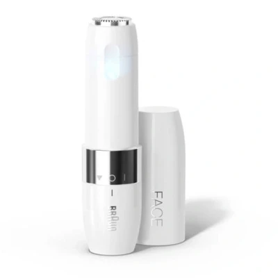Abbildung von Braun Face Mini Haarentferner, elektrischer Gesichtshaarentferner für Damen, kleiner Rasierer schnelle und sanfte Rasur, Oberlippe, Kinn Wangen, unterwegs, mit Smartlight, FS1000, weiß