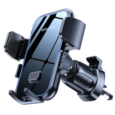 Abbildung von Miracase Handyhalterung Auto Lüftung mit EIN Knopf Release [Doppelt Stabiler Hakenclip] 360 Drehung Universal Kfz Handy Halterung Kompatibel iPhone 14 13 Pro Max/Samsung/Huawei usw