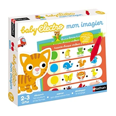 Abbildung von Nathan Baby Electro Mon Imagier Discover Shapes and Colors Elektronisches Lernspiel 1 Ton und Lichtstift im Lieferumfang enthalten Für Kinder ab 2 Jahren