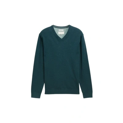 Abbildung von TOM Tailor MIT Vausschnitt Strickpullover, Herren, Größe: XXL, Sapphire green melange