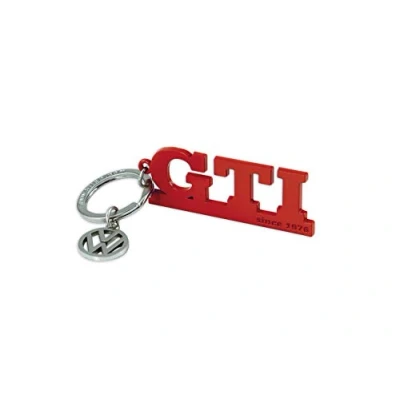 Abbildung von BRISA VW Collection Volkswagen Metall Schlüssel Anhänger Ring Schlüsselbund Accessoire Keyholder im GTI Design (Schriftzug Rot)