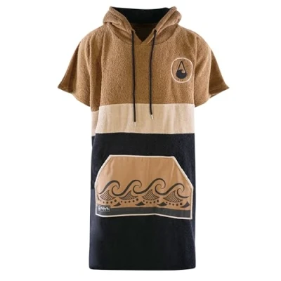 Abbildung von WAVE HAWAII Bade Poncho Damen &amp; Herren “Cumbuco Größe M 160 190cm I 95% Baumwolle Surf für Erwachsene Frottee Handtuch hohe Wasserabsorption Umziehhilfe Strand