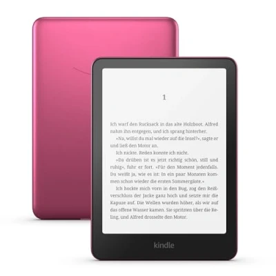 Abbildung von Der neue Amazon Kindle Paperwhite Signature Edition (32 GB) Unser schnellster Kindle, mit Frontlicht automatischer Anpassung, kabellosem Aufladen und wochenlanger Akkulaufzeit rosa metallic