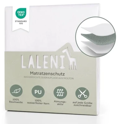 Abbildung von Laleni Inkontinenzunterlage wasserdicht &amp; atmungsaktiv 70x100 cm für Babys Molton Matratzenauflage aus Baumwolle Matratzenschoner Inkontinenz Bettunterlage Wickelauflage zuschneidbar