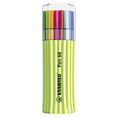 Abbildung von Premium Filzstift STABILO Pen 68 15er Single Pack mit 15 verschiedenen Farben grün