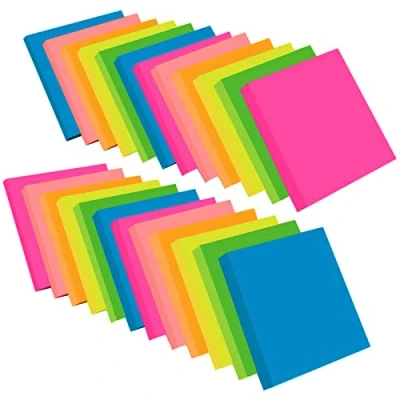 Abbildung von ZCZN Haftnotizen 24 Blöcke 76 x mm Klebezettel, 100 Blatt/Block, Sticky Notes in 6 Neonfarben