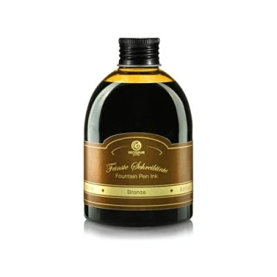 Abbildung von Füllhaltertinte in praktischer Nachfüllflasche,Schreibtinte für Füllhalter,Füllertinte,Kalligraphie Tinte Bronze 250ml