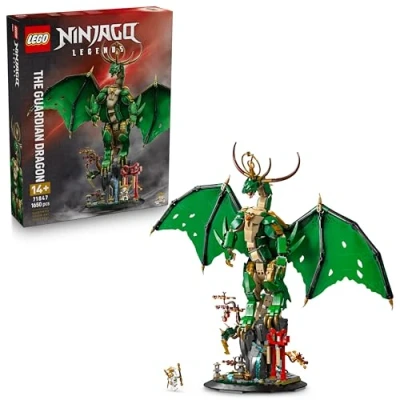 Abbildung von LEGO NINJAGO Wächterdrache Bauset Mit Drachenfigur, Meister Wu Minifigur &amp; Ständer Bauspielset für Jungen ab 14 Jahren Teenager 71847