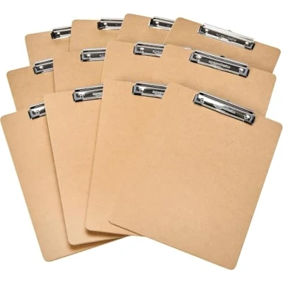 Abbildung von Amazon Basics Hartplatten Klemmbrett 12er Packung, Braun