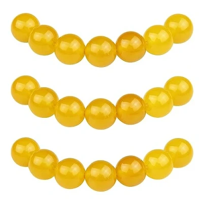 Abbildung von MJDCB Perlen zum Auffädeln 8mm 45 stück Gelber Achat Halbedelsteine mit Loch Natürliche Lose Runde Steinperlen für Herstellung Schmuck Armbänder Halsketten