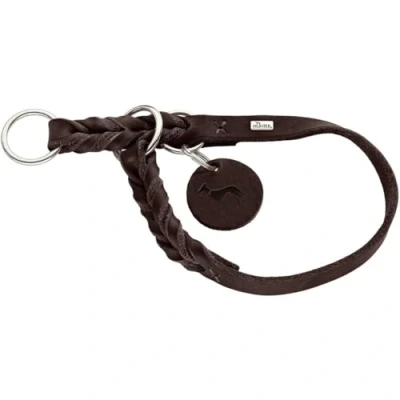 Abbildung von HUNTER SOLID EDUCATION Dressurhalsung für Hunde, Leder, weich, griffig, 45 (S M), dunkelbraun