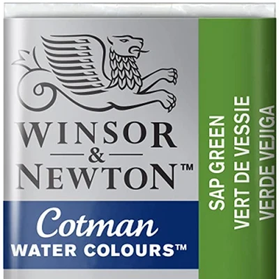 Abbildung von Winsor &amp; Newton 0301599 Cotman Aquarellfarbe mit guter Transparenz, hervorragender Tönungsstärke und guten Maleigenschaften, Wasserfarbe im 1/2 Napf Saftgrün