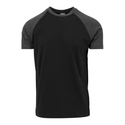 Abbildung von Urban Classics Raglan Contrast Tshirt print, Herren, Größe: Large, Black mottled grey