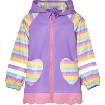 Abbildung von Playshoes Unisex Kinder Regenjacke Wind Und Wasserdicht Regenmantel Regenbekleidung, Einhorn, 128 EU