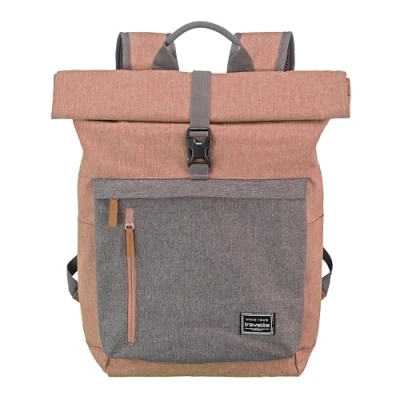 Abbildung von Travelite Basics Rollup Rucksack Rosa/Grau