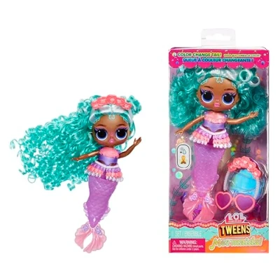 Abbildung von L.O.L. Surprise! Tweens Mermaid Serena Finn Modepuppe mit Farbwechselndem Schwanz, Beweglicher Flosse und Schönen Accessoires Spielzeug für Kinder Sammler ab 4 Jahren