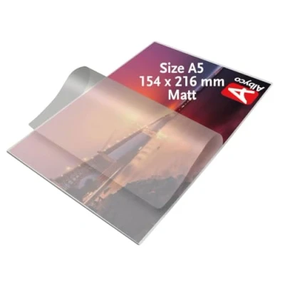 Abbildung von Albyco Matte Laminierfolien A5 Qualität 160 Mikron (2x80 Mikron) 100 Stück Folien Matt, Laminiertaschen Laminierfolie