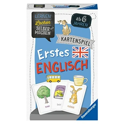 Abbildung von Ravensburger 80543 Lernen Lachen Selbermachen: Erstes Englisch, Kinderspiel ab 6 Jahren, Lernspiel für 1 4 Spieler, Kartenspiel