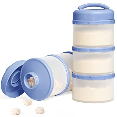 Abbildung von Termichy Milchpulver Portionierer Baby Stapelbar Aufbewahrungsbox 2 Stück (Blau)