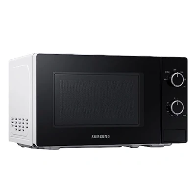 Abbildung von Samsung Solo Mikrowelle, 700 W, Epoxy Garraum mit 20 l Volumen, 5 Leistungsstufen, Defrost, Weiß/Schwarz, MS20A3010AH/EG