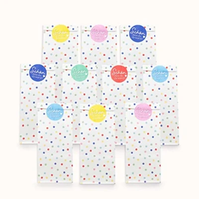 Abbildung von Papierdrachen Partytüten Set 24 Geschenktüten mit Stickern zum Geburtstag Mitgebsel Befüllen und Verschenken kleines Dankeschön an Deine Gäste (Konfetti)