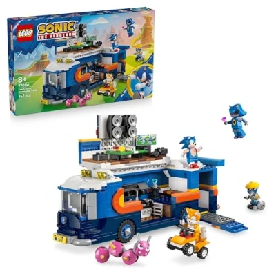 Abbildung von LEGO Sonic The Hedgehog Team Sonics Kommando Truck Interaktives Spielzeug mit ATV Auto und 5 Minifiguren Tails Kreatives Geschenk für Jungen, Mädchen Gamer Fans ab 8 Jahren 77006