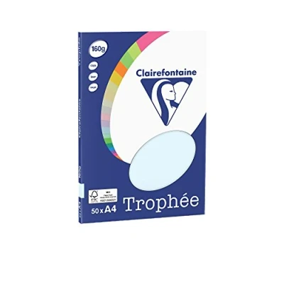 Abbildung von Clairefontaine 4151C Ries Druckerpapier / Kopierpapier Clairalfa PPP, DIN A4, 160g, 50 Blatt, Hellblau, 1