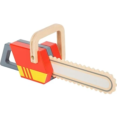 Abbildung von small foot Kettensäge aus Holz, Rollenspielzeug zum Thema Feuerwehr, mit Sound, für Kinder ab 3 Jahren, 12362