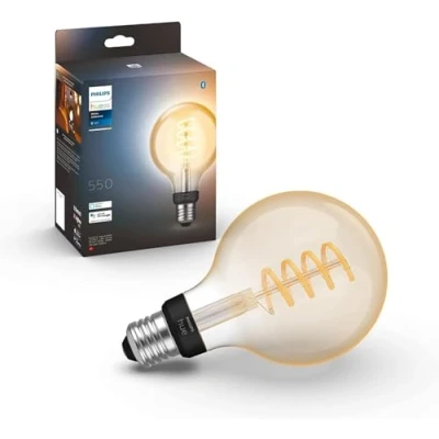 Abbildung von Philips Hue White Ambiance E27 Filament Giant Globe (550 lm), dimmbare LED Lampe für das Lichtsystem mit allen Weißtönen, smarte Lichtsteuerung über Sprache und App