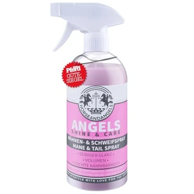 Abbildung von HORSEANDANGELS Mähnenspray für Pferde Duft Schweifspray Glanzspray Volumen, leichtes Kämmen, schnelle Entwirrung, Mandelblütenduft Zubehör &amp; Pferdepflege