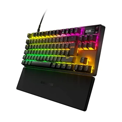 Abbildung von SteelSeries Apex Pro TKL HyperMagnetic Gaming Tastatur Die schnellste Anpassbares Ansprechverhalten OLED Bildschirm PBT Keycaps USB C 2023 Edition Deutsches QWERTZ
