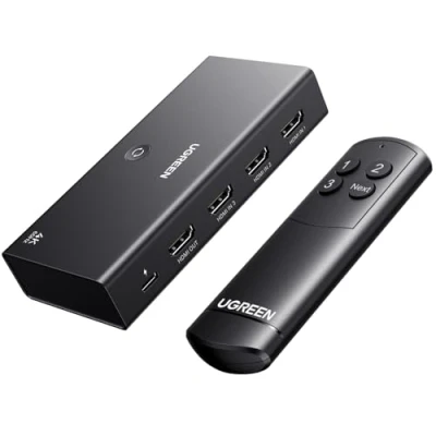 Abbildung von UGREEN HDMI Switch 3 in 1 Out 4K@60Hz, Splitter mit Fernbedienung Unterstützt HDR10+ CEC HDCP2.2 Kompatibel PS5/4/3 Xbox Blu Ray Player