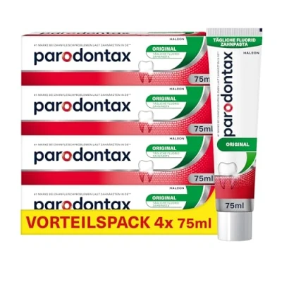 Abbildung von Parodontax Original Zahnpasta, 4x75ml Zahncreme, hilft Zahnfleischbluten zu reduzieren und vorzubeugen