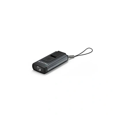 Abbildung von Ledlenser K6R Safety, kompakte Schlüsselbundleuchte, 400 Lumen, wiederaufladbar, mit USB A Schnittstelle, Schrillalarm Funktion (Grau)