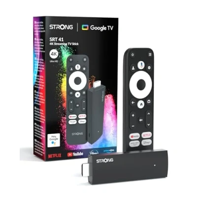 Abbildung von STRONG SRT41 TV Stick 4K UHD HDMI Google Play Store Netflix Prime Video Disney+ YouTube Chromecast