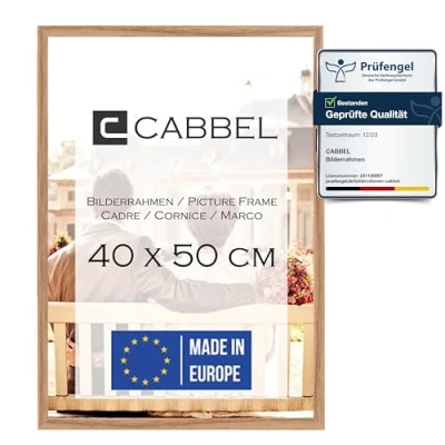 Abbildung von CABBEL Einzelpack (1 STK.) Bilderrahmen 40x50 cm MDF Holz Rahmen in Eiche mit bruchsicherem Plexi Glas/Modern