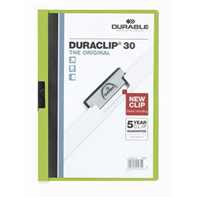Abbildung von Durable Klemm Mappe Duraclip Original 30 (für 1 Blatt A4), 25 Stück, grün, 220005